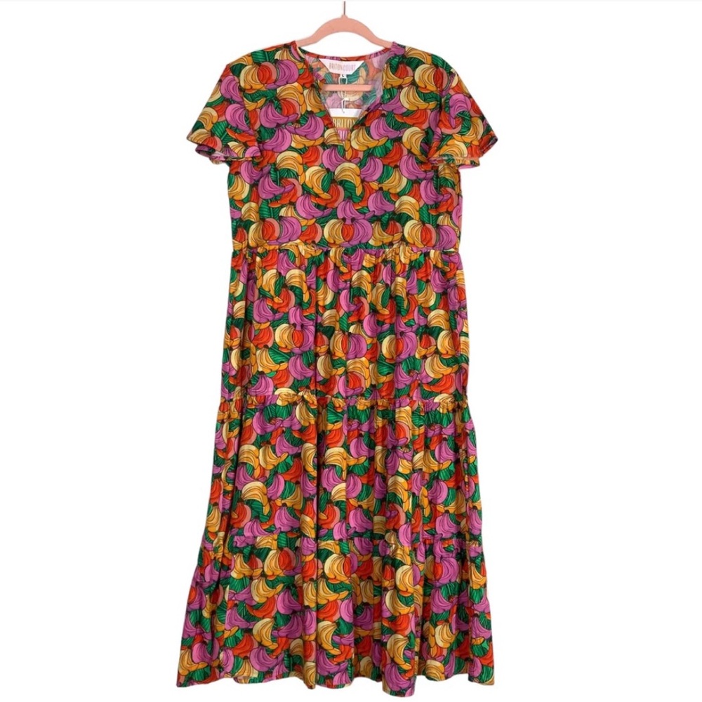 BRITON COURT TROPICAL BANANA PRINT DRESS NWT Size Medium